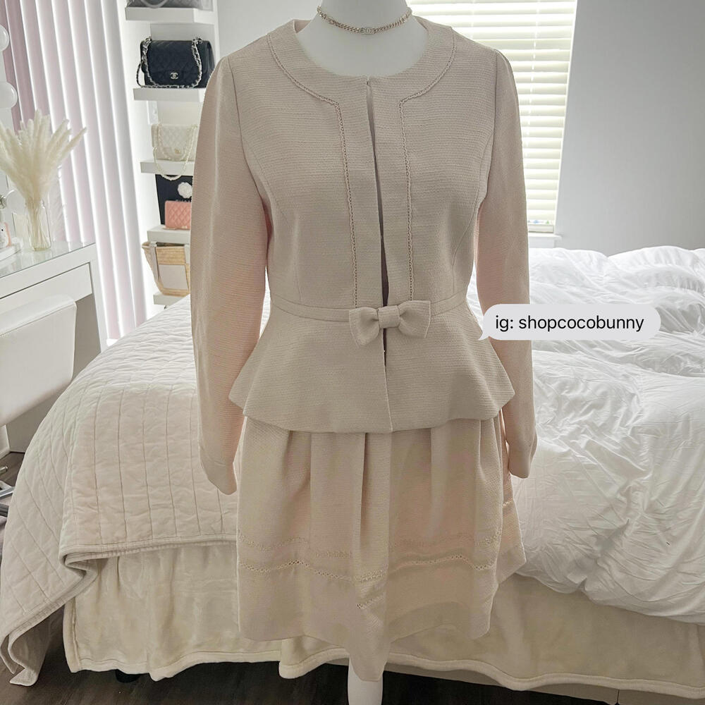 japanese brand bow blazer and skirt set